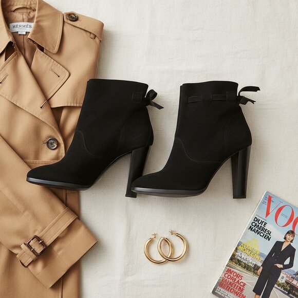 Hermes Boots Suede Booties sz 39.5  fits US 8- 8.5 - Picture 9 of 11